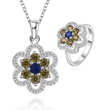 online shopping india silver jewelry set Insets flower necklace+earrings african jewelry set sport 96 ELY