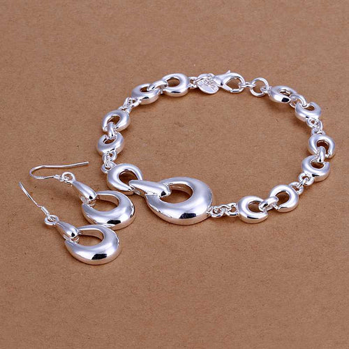 online shopping india silver jewelry sets Horseshoe Bracelet Earrings african jewelry set bijoux 81 ELY