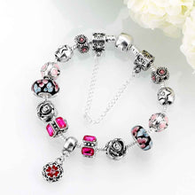 online shopping india silver-plated bracelets bangles Red fall heart pulseras mujer joias ELY
