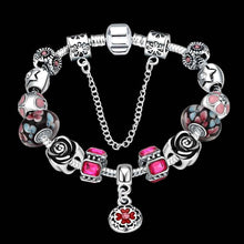 online shopping india silver-plated bracelets bangles Red fall heart pulseras mujer joias ELY