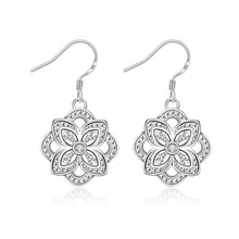 online shopping india silver plated earring Four Leaf flower inlay drop pendientes to us bear men jewelry 2 4 ELY