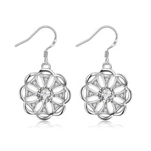 online shopping india silver plated earring Four Leaf flower inlay drop pendientes to us bear men jewelry 2 4 ELY