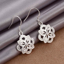 online shopping india silver plated earring Four Leaf flower inlay drop pendientes to us bear men jewelry 2 4 ELY