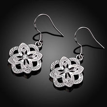 online shopping india silver plated earring Four Leaf flower inlay drop pendientes to us bear men jewelry 2 4 ELY