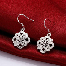 online shopping india silver plated earring Four Leaf flower inlay drop pendientes to us bear men jewelry 2 4 ELY