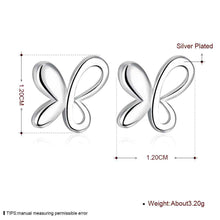 online shopping india silver plated earrings Cute Zircon Butterfly stud cuff diy 314 ELY