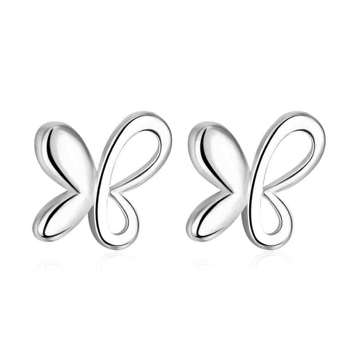 online shopping india silver plated earrings Cute Zircon Butterfly stud cuff diy 314 ELY