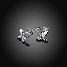 online shopping india silver plated earrings Cute Zircon Butterfly stud cuff diy 314 ELY