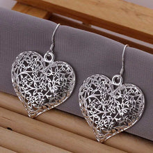 online shopping india silver plated earrings Polished Flower drop brincos de festa joias ELY