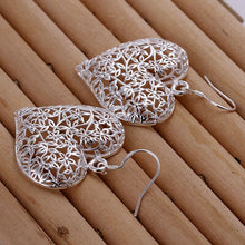 online shopping india silver plated earrings Polished Flower drop brincos de festa joias ELY