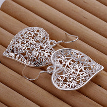 online shopping india silver plated earrings Polished Flower drop brincos de festa joias ELY
