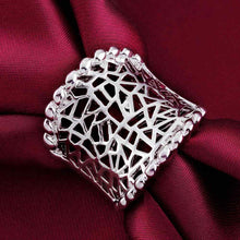 online shopping india silver plated engagement ring long wide web ring men wedding jewelry 37 ELY