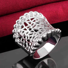 online shopping india silver plated engagement ring long wide web ring men wedding jewelry 37 ELY