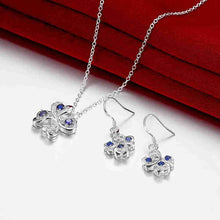 online shopping india silver plated jewelry set Quatrefoil Rhinestone Necklace+Earrings Sets19 ELY