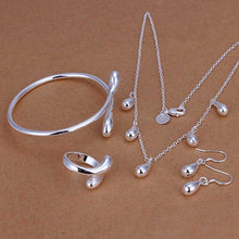 online shopping india silver plated jewelry sets Waterdrop Necklace&Bangle&Ring african jewelry set bone 15 ELY