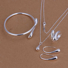 online shopping india silver plated jewelry sets Waterdrop Necklace&Bangle&Ring african jewelry set bone 15 ELY