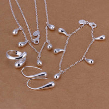 online shopping india silver plated jewelry sets Waterdrop Necklace&Bangle&Ring african jewelry set bone 15 ELY