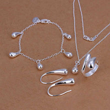 online shopping india silver plated jewelry sets Waterdrop Necklace&Bangle&Ring african jewelry set bone 15 ELY