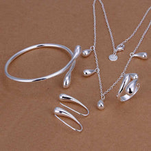 online shopping india silver plated jewelry sets Waterdrop Necklace&Bangle&Ring african jewelry set bone 15 ELY