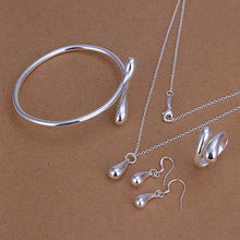 online shopping india silver plated jewelry sets Waterdrop Necklace&Bangle&Ring african jewelry set bone 15 ELY