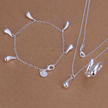 online shopping india silver plated jewelry sets Waterdrop Necklace&Bangle&Ring african jewelry set bone 15 ELY
