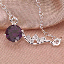 online shopping india silver plated necklaces & pendants Insets wave-purple gem bisuteria horloge 14 ELY