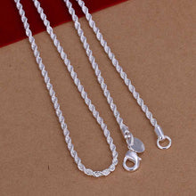 online shopping india silver plated pendant 2MM 16-24inch Twisted Rope choker jewelry display 226 ELY