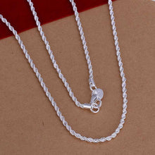 online shopping india silver plated pendant 2MM 16-24inch Twisted Rope choker jewelry display 226 ELY