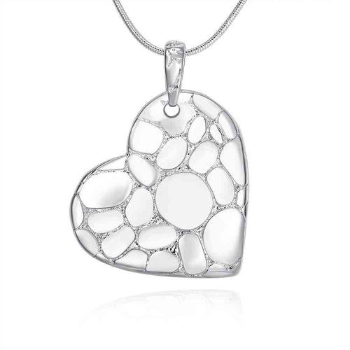 online shopping india silver plated statement necklace heart-shaped colar Gift for her 8 5 ELY
