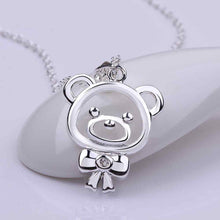 online shopping india silver-plated women necklace bear pendant collier plastron joyas ELY