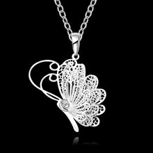 online shopping india silver plated women necklace butterfly collier Gift for her 753 ELY