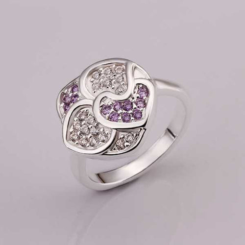 online shopping india silver wedding rings Austria Crystal Flower opal bone 8 ELY
