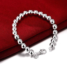 silver plated Bracelet Jewelry 8MM Rosary Ball Bead Bracelet Bangle126 ELY