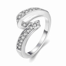 style 18K Gold Plating wedding rings Monochrome inlaid crystal aneis margarida319 ELY