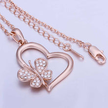 style 18K Gold Plated pendant necklace butterfly love tenis masculino242 ELY