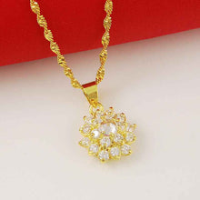 style 24k gold plated necklace Purple Crystal Flower tenis masculino collier plastron275 ELY