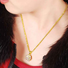 style 24k gold plated necklace Purple Crystal Flower tenis masculino collier plastron275 ELY