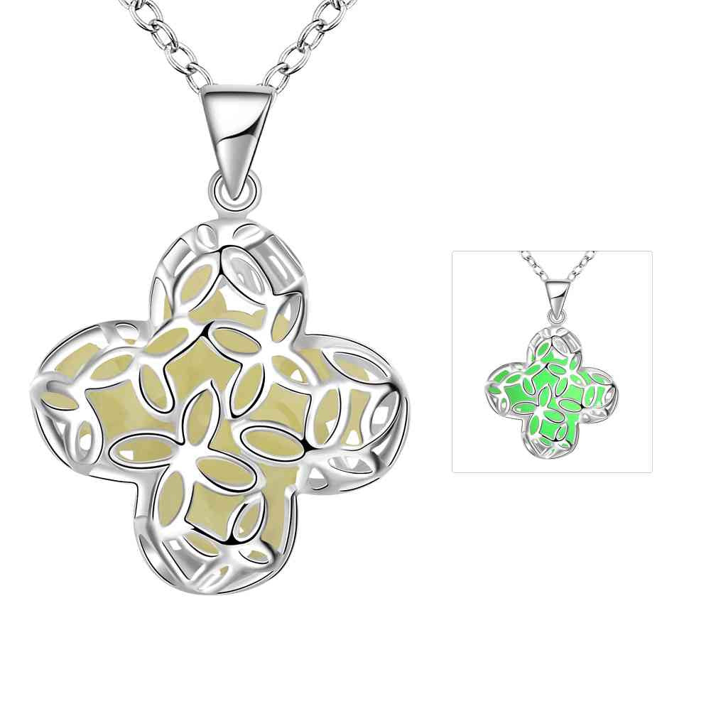 style Glowing Film necklace men Four Leaf Flower vintage necklace prices in euros3 ELY