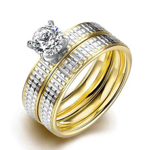 style Titanium Steel ring Rose crystal anel de ouro Personalized135 ELY