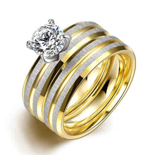 style Titanium Steel ring Rose crystal anel de ouro Personalized135 ELY