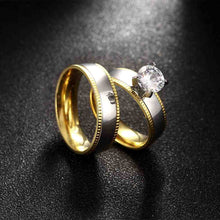 style Titanium Steel ring Rose crystal anel de ouro Personalized135 ELY