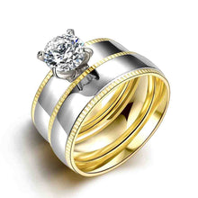 style Titanium Steel ring Rose crystal anel de ouro Personalized135 ELY