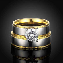 style Titanium Steel ring Rose crystal anel de ouro Personalized135 ELY