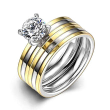 style Titanium Steel ring Rose crystal anel de ouro Personalized135 ELY