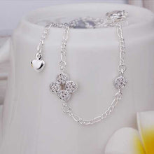 style silver anklet Insets Clover ankle bracelet Elegant HBA 7 ELY