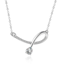 style silver necklaces Crystal U Shaped collares populares Elegant166 ELY