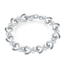 style silver plated Charms bracelet Full Heart bracelet girl Elegant HBH 16 ELY