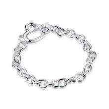 style silver plated Charms bracelet Full Heart bracelet girl Elegant HBH 16 ELY