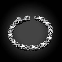 style silver plated Charms bracelet Full Heart bracelet girl Elegant HBH 16 ELY