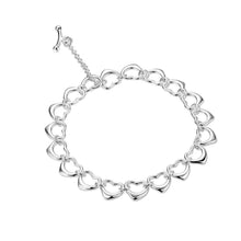 style silver plated Charms bracelet Full Heart bracelet girl Elegant HBH 16 ELY